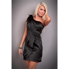 Elegante Raso Monospalla Abito