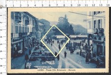 LUINO VARESE MERCATO IN PIAZZA VITTORIO EMANUELE_CARTOLINA VG 1931