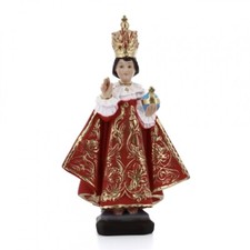 Statua del Gesù Bambino di Praga in resina occhi dipinti 30 cm Made in Italy