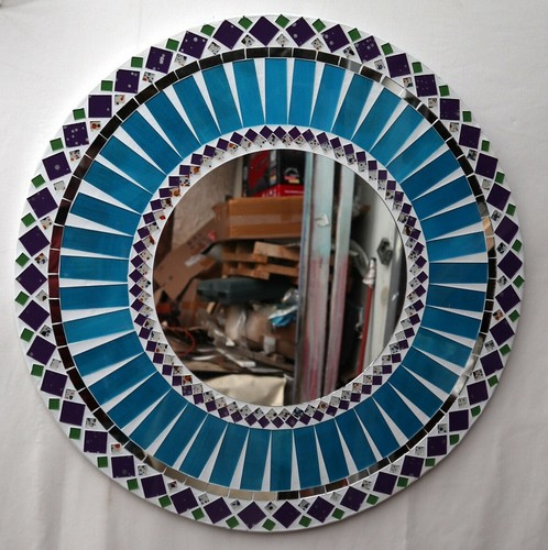 Specchio legno e mosaico - specchio,