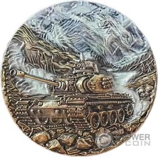 TANK KING OF WAR 2 oz moneta argento 2 guardie guardia verità 2024