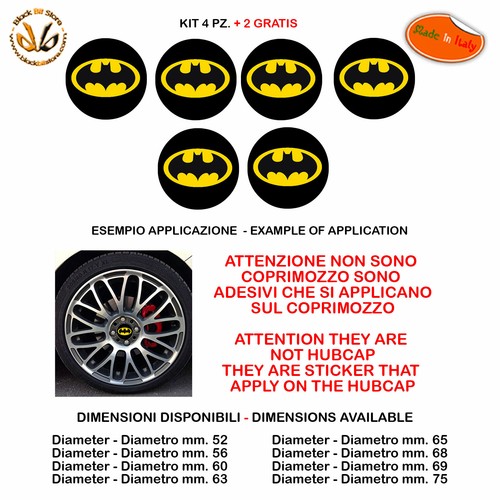 Adesivi coprimozzo batman