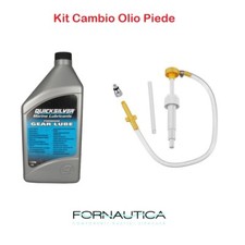 KIT CAMBIO OLIO PIEDE E INGRANAGGI FUORIBORDO QUICKSILVER GEAR LUBE 1 LT E POMPA