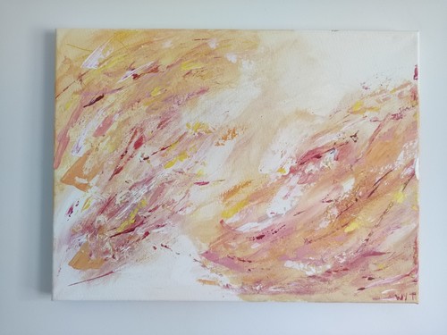 Quadro astratto acrilico peach - astratto,