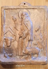 San Antonio Abate formella terra cotta