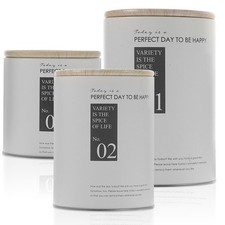  3 Pcs Barattolo Caffè Contenitore in Metallo Coperchio La Conservazione Del