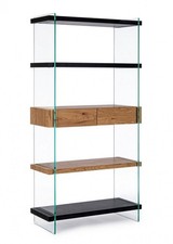 Libreria 4 Ripiani 2 Cassetti