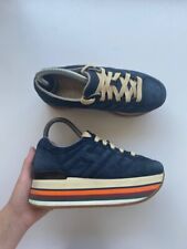 Sneakers Hogan Platform tg 36 scamosciate navy donna
