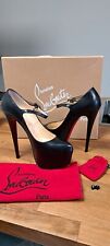 Louboutin Lady Daf 160 kid decoltè pelle nera N.39 tacco a spillo con cinturino