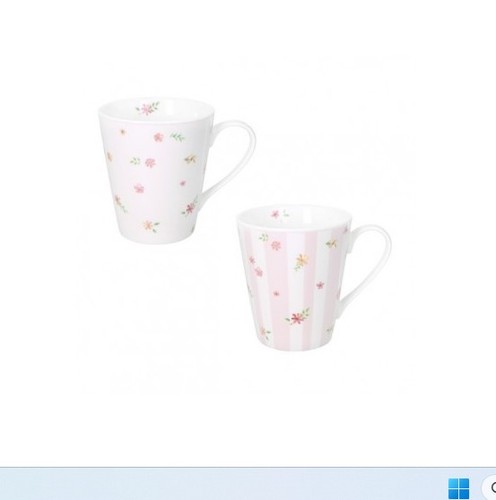 Set mug porcellana rosa - 2,