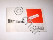 Militaria Hammerli pistolets de tir à CO2 -  Manuale uso e dati tecnici - 1968