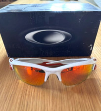 Occhiali da sole sportivi Oakley OO9162 bianco arancione con custodia