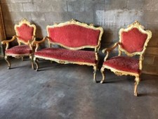 Antico Ed Elegante Salotto/Divano E 2 Poltrone Luigi XV Laccato_car 869