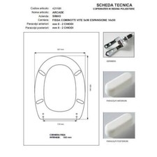 Copriwater Simas ARCADE BIANCO Cerniera Cromo-Sedile-Asse Wc