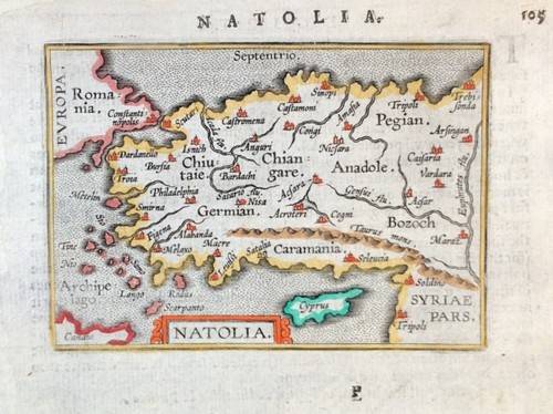 Natolia mappa originale antica - natolia,