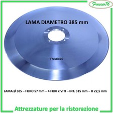 LAMA ACCIAIO PER AFFETTATRICE STANDARD 385 mm FORO 57  VITI 4   100 CR6 Ricambio