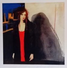 Fabio Calvetti 70x70 cm serigrafia "Donna in rosso"