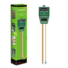 Misuratore di pH del Suolo, MS02 3-in-1 Tester Umidità/Luce/pH Kit Attrezzi Giardinaggio 