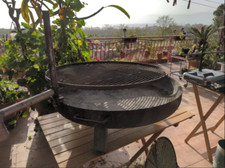 barbecue a legna in acciao al carbonio 3 millimetri di spessore e accessori