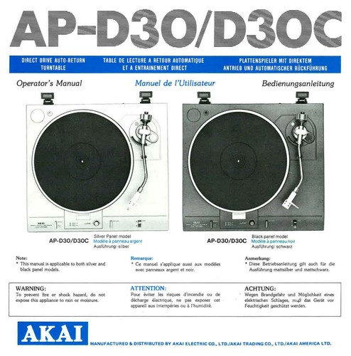 Akai d30 d30c - ap-d30, turntable