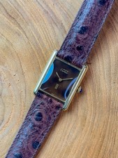 Cartier Tank Vermeil Wood Dial