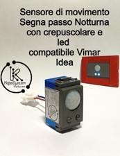 Sensore di Movimento Segna Passo Notturna con 2 Led Compatibile  "Vimar Idea"