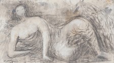 Henry MOORE : Jeune fille allongée - Lithographie signée