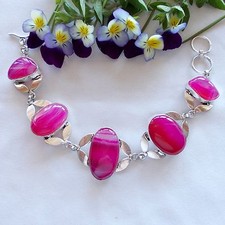 Bracciale Botswana Agata Placcato Argento (BR001/R)