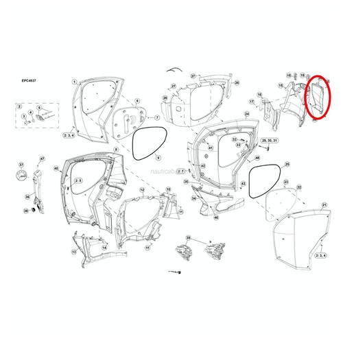 Panel front white evinrude - evinrude, g2