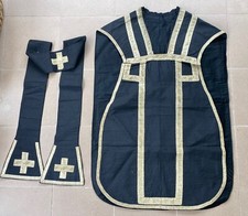 Pianeta stola in tessuto nero