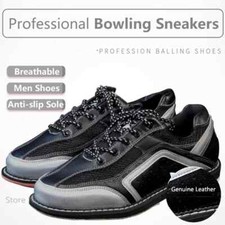 Scarpe da bowling uomo vera pelle morbida suola antiscivolo allenatore professionale