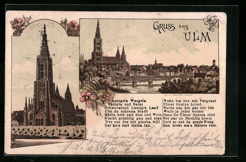 Litografia ulm panorama - panorama, e