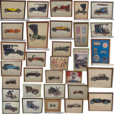 Stampa Auto d'Epoca 1900 Incorniciata Vintage Motor Cars Anni '70