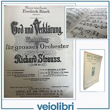 spartito musicale antico vintage Tod und Verklärung Strauss Singer pianoforte
