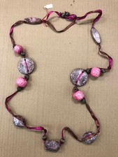 Collana inserti legno rosa - collana,