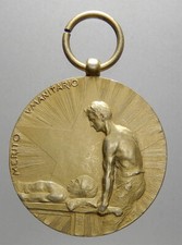 MEDAGLIA PREMIO argento dorato CROCE VERDE  - MERITO UMANITARO