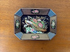 Piatto KUTANI Vassoio in Porcellana Giapponese Vintage Design Oro Design Pavone