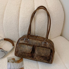 Borsa a Tracolla Vintage per Donna Tote in Pelle PU Borse Di Lusso Borsa Y2K Bor