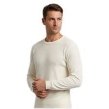 2 pezzi Maglia Intima Termica Uomo Lana Cotone Manica Lunga MADE IN ITALY