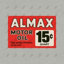Vintage Almax Motor Oil Metal