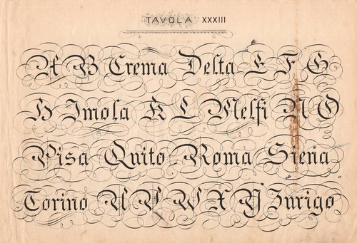 Stampa antica calligrafia - stampa,