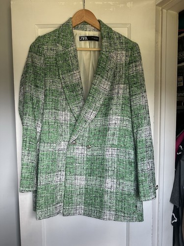 Zara tweed blazer - zara, worn