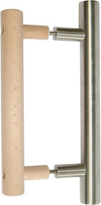 Maniglia per Porta Sauna LA 20 Mm, in Legno, per Interni, in Acciaio Inox, per I