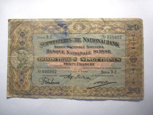 1927 svizzera 20 - 20, franchi