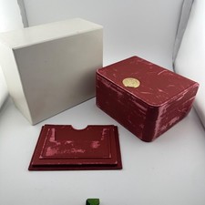 Scatola per orologio Omega Speedmaster anni 2000 rossa con porta documenti