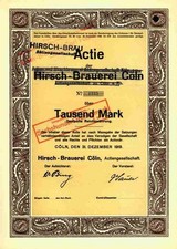 Hirsch Adler Brauerei COLONIA Dom Küppers Essen Erfurt 1919 Carl Funcke 1000 marchi
