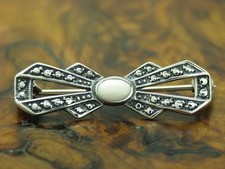 925 Argento Sterling Spilla Con Plastica Ricoperto / Vero Argento / 3,3g