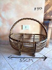 Grande cesto Particolare vintage in  Legno vimini Integro Da Arredamento