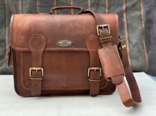 Uomo pelle Vintage Messenger Borsa Ventiquattrore (Bull Cuoio Marrone Scuro )