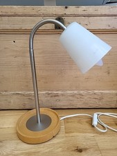 Lampada da scrivania/tavolo IKEA vintage basisco paralume vetro smerigliato e base legno/metallo